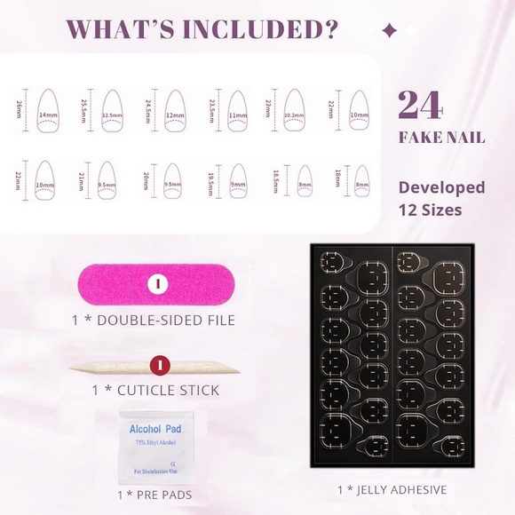 Lilac Cat Eye Medium Almond Press On Nails - Picture 6 of 7